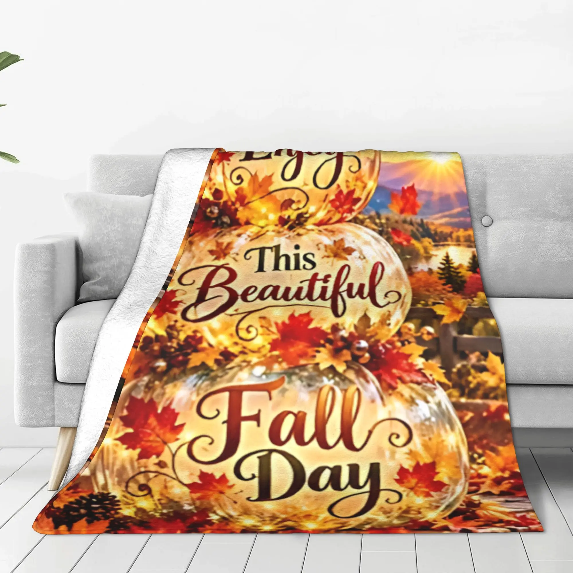 1PC Thankful Grateful Blessed  Winter Blankets for Adults Bedding Home Interior Sofa Knee Black Friday Deals