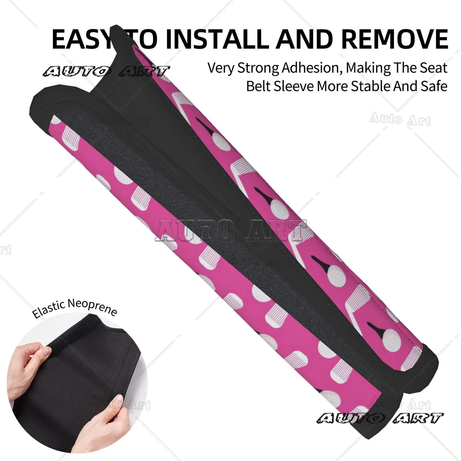 2 Pieces of Golf Patterned Car Seat Belt Covers for Quick Installation/removal Safety Fixing Compatible with All Cars Trucks SUV