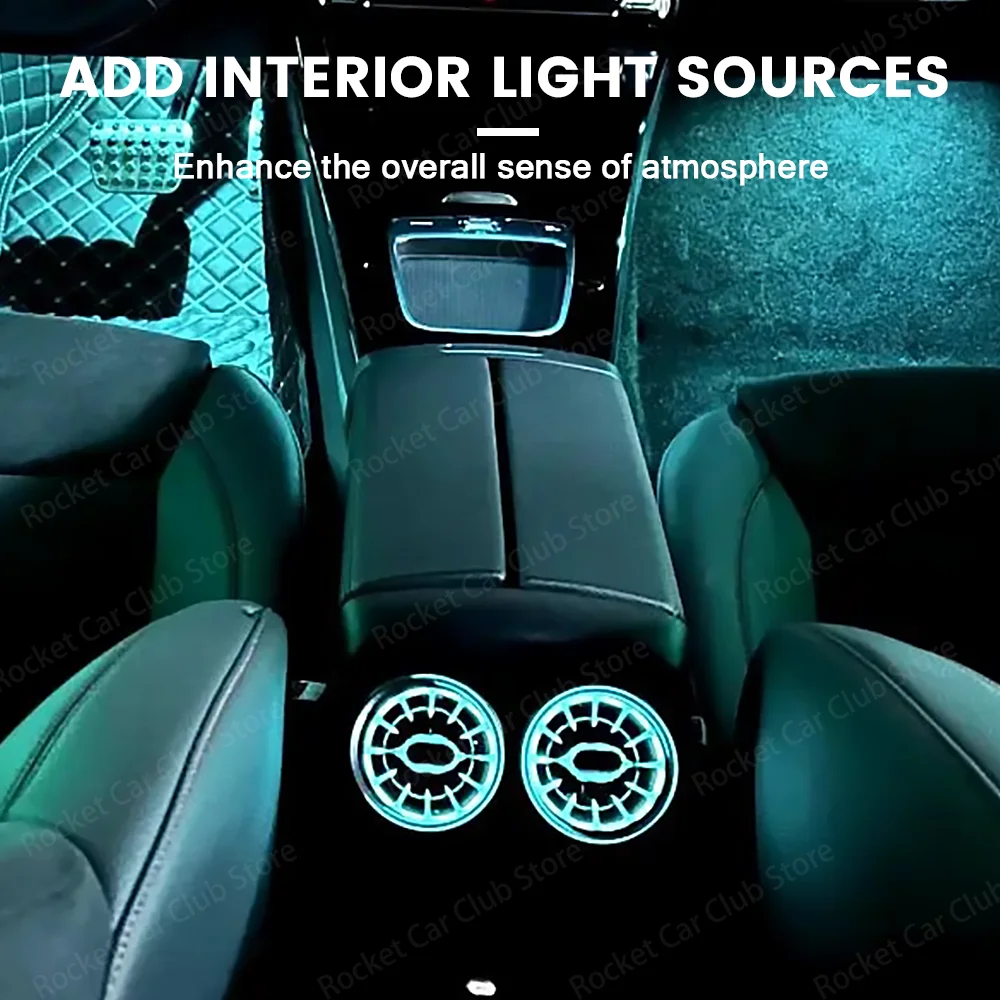 For Mercedes Benz X156 W246 W117 W176 Auto Light Refit Air Vent Lnterior Components LED 12 Color Rear Turbo Vent Ambient Light