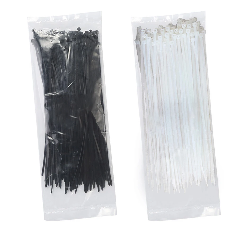 100pcs Self-locking Plastic Nylon Tie Fastening Ring Cable Wire Zip Ties Set