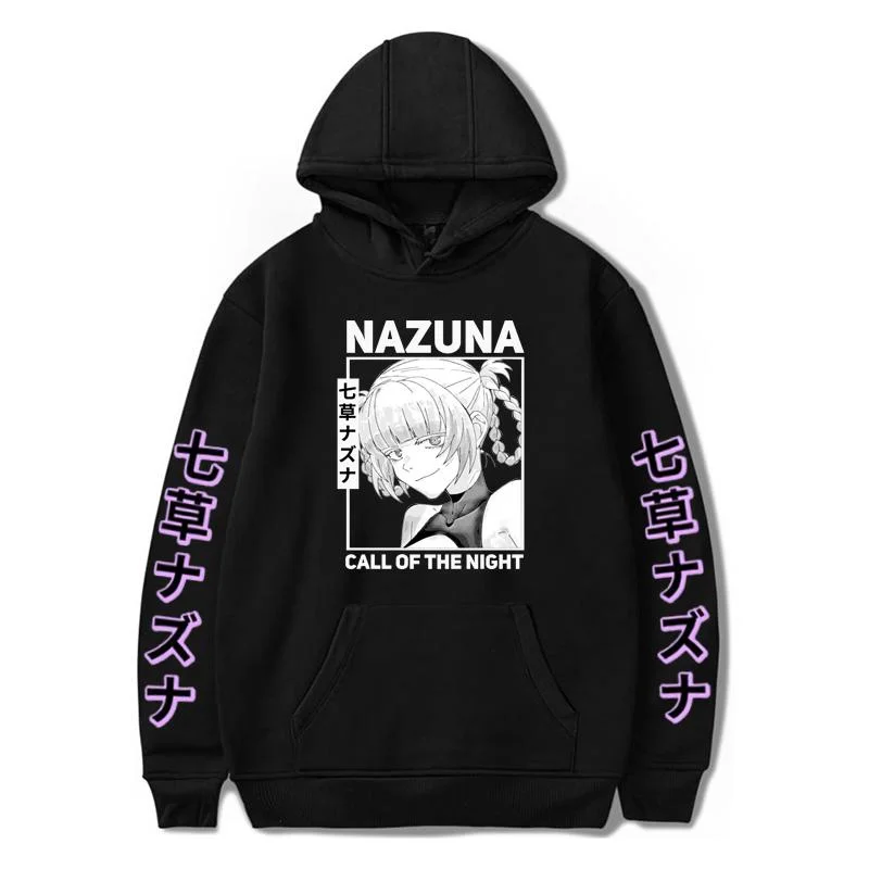 Anime Nazuna Nanakusa Printed Hoodie Women's Harajuku Hip Hop Y2k Hooded Pullover Long Sleeves Fleece Casual Loose Hoodies