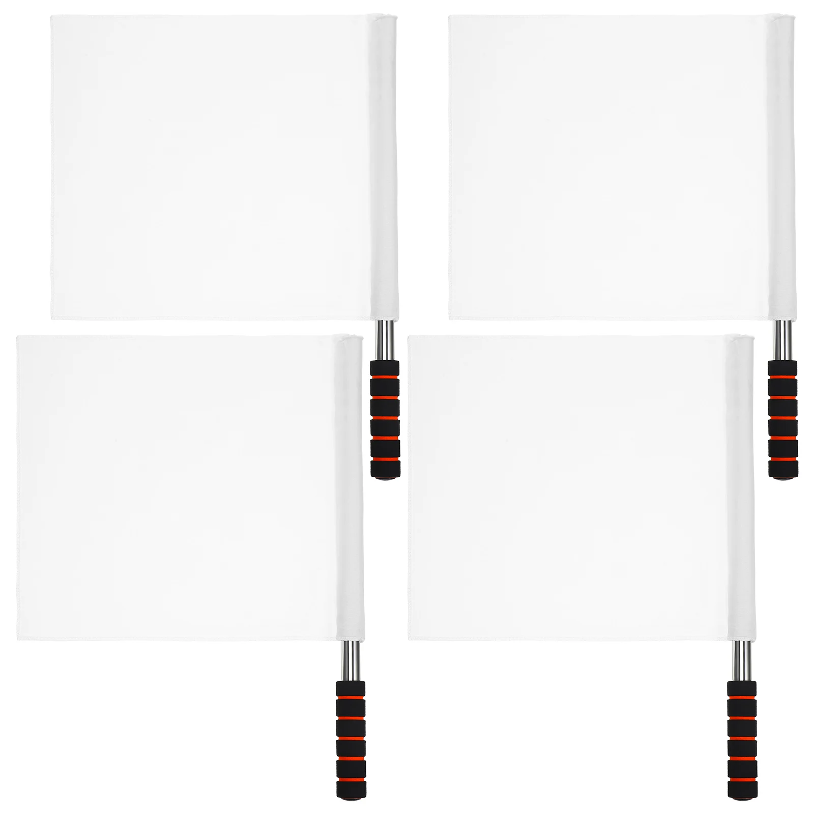 

4pcs Sports Referee Flags Stainless Steel Poles Durable Waving Commanding Hand Signal Flags For Football Match Lightweight Green