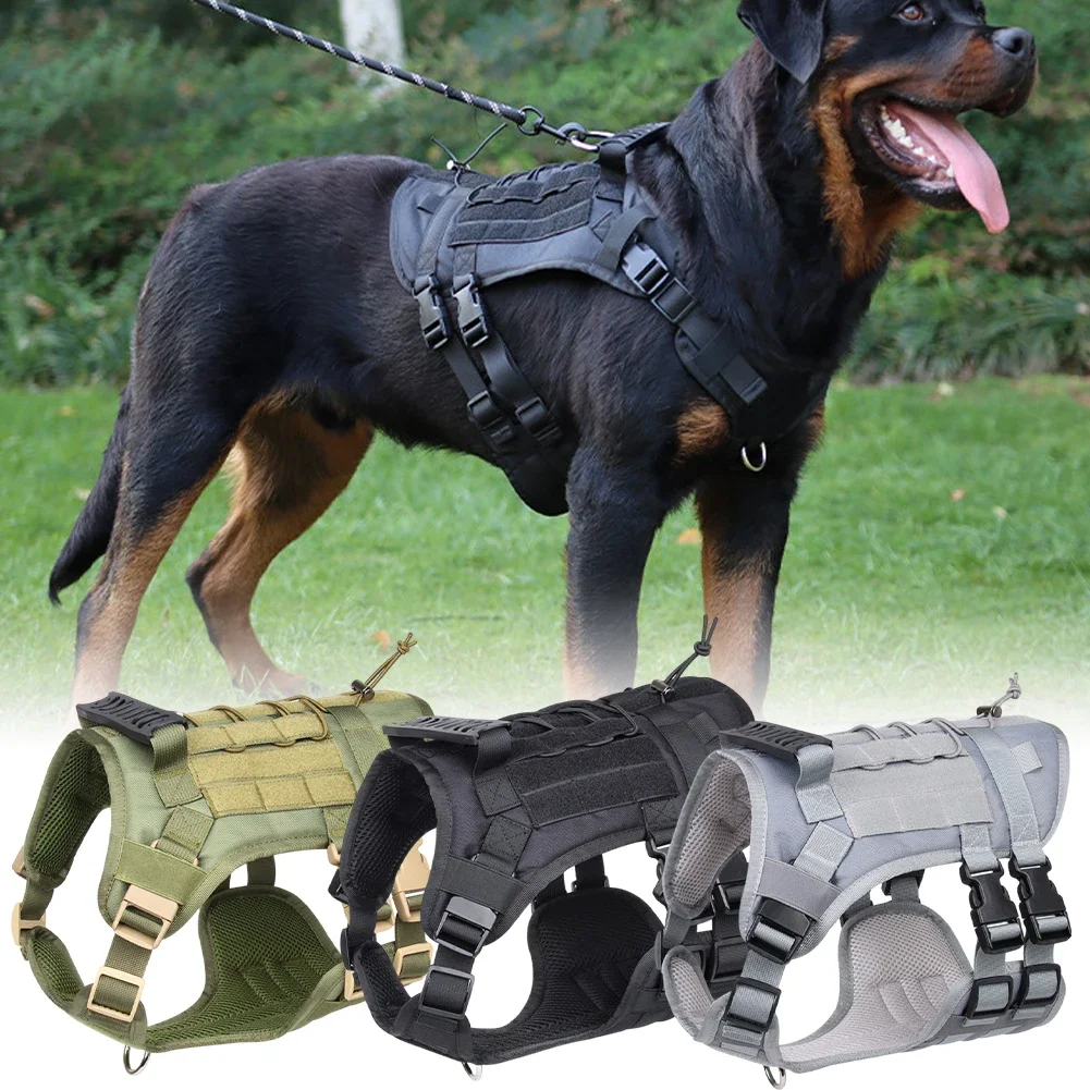 Large Dog Tactical Chest Strap Retractable Big Dogs Harness Collar for Dogs Tactical Pitbull Clothes Chest for Dog Accessories