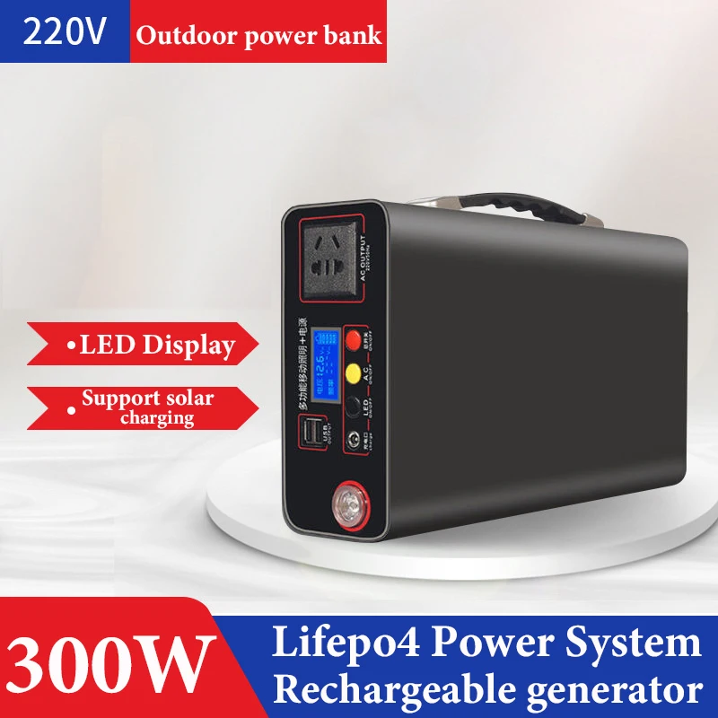 Imagem -02 - Portátil ao ar Livre Camping Power Bank Display Led Home Emergência Carregamento Backup Lifepo4 Power System 220v 300w