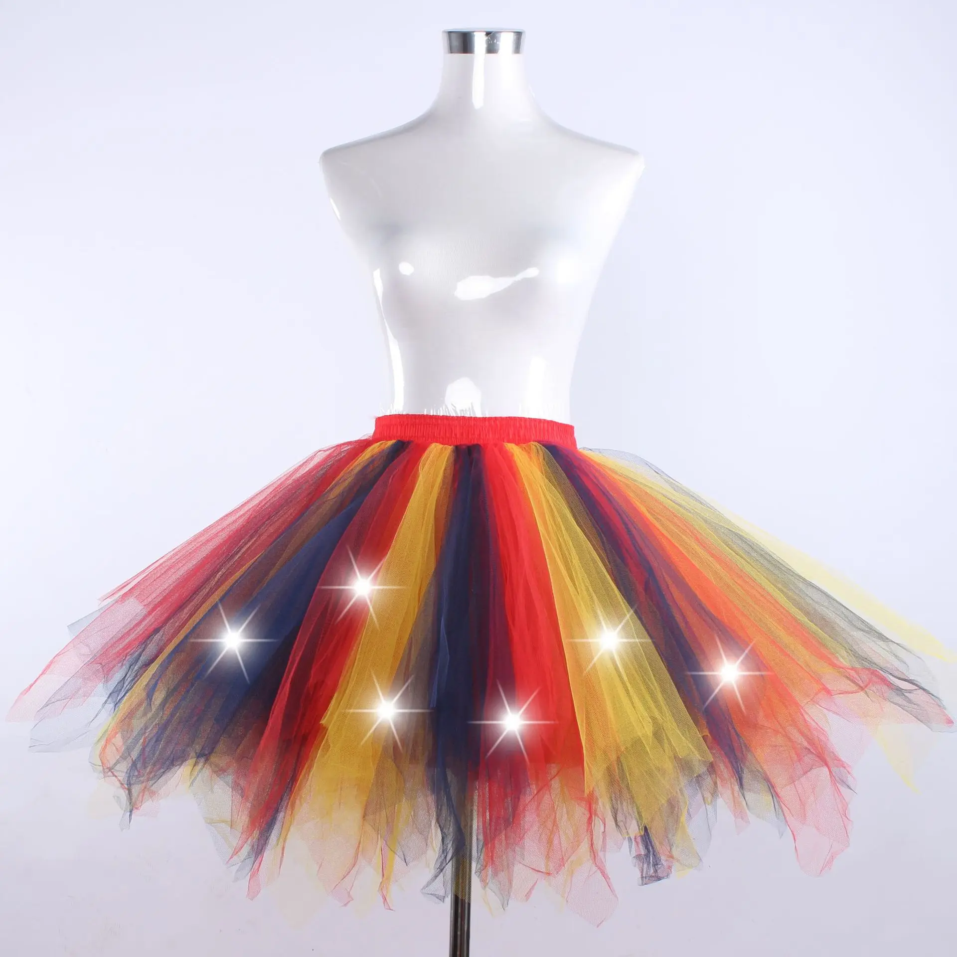 Elastic LED Glow Neon Fairy Women Tutu  Light Up Dance Running Skirt for Party Carnival Costume Cosplay  Wedding Festival