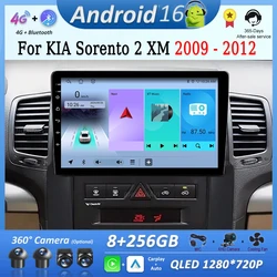 Car Radio Android 16 For KIA Sorento 2 XM 2009 - 2012 WIFI Multimedia Video Player GPS 4G Navigation 360 Camera HD Screen