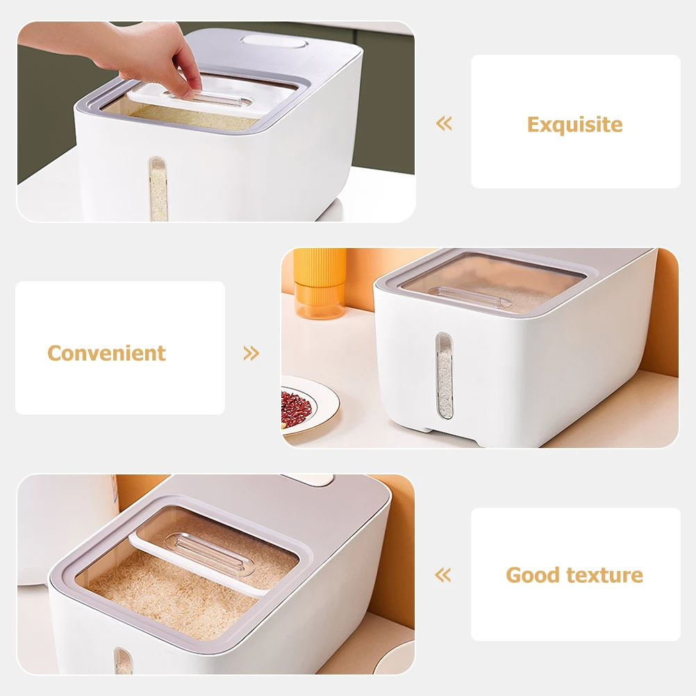 

Rice Storage Box Large Sealed Container Grain Bucket Home Oatmeal ABS PP Insect Dust Proof Moisture Proof Airtight Kitchen Dry