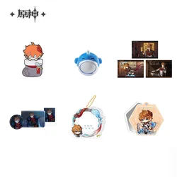 Sunsyea Official Genshin Impact Merch From miHoYo Tartaglia Series Brooch Cards Ornament Headgear Colord Board Cards Mirror