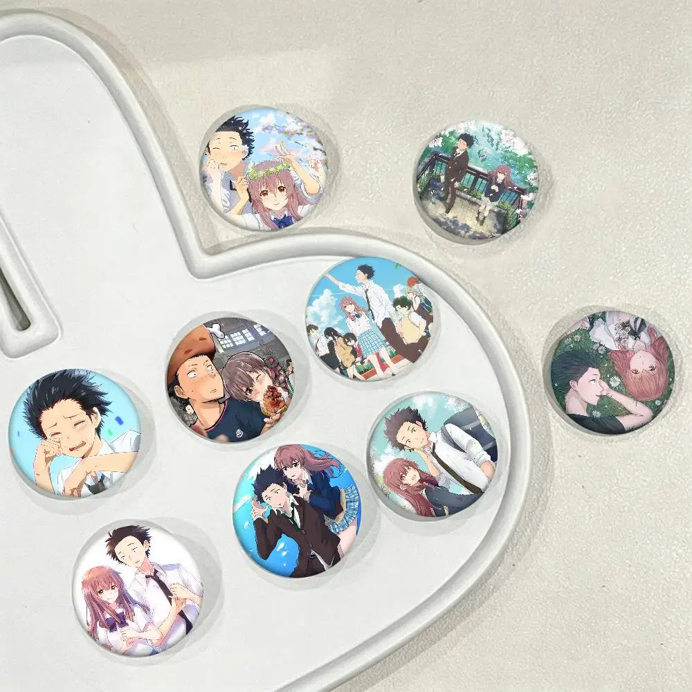 Anime A Silent Voice Round Badge Lapel Pin Backpack Clothing Jewelry Accessories Gift Brooch