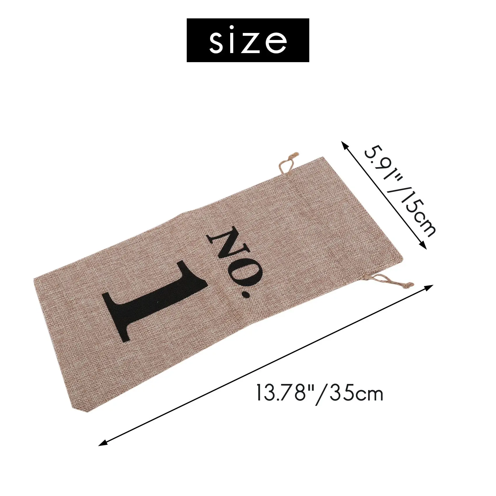 AD23-10Pcs أكياس النبيذ الجوت، 14 × 6 1/4 بوصة أكياس هدايا زجاجة النبيذ مرقمة هسه مع الرباط لتذوق النبيذ العمياء (الحاجب