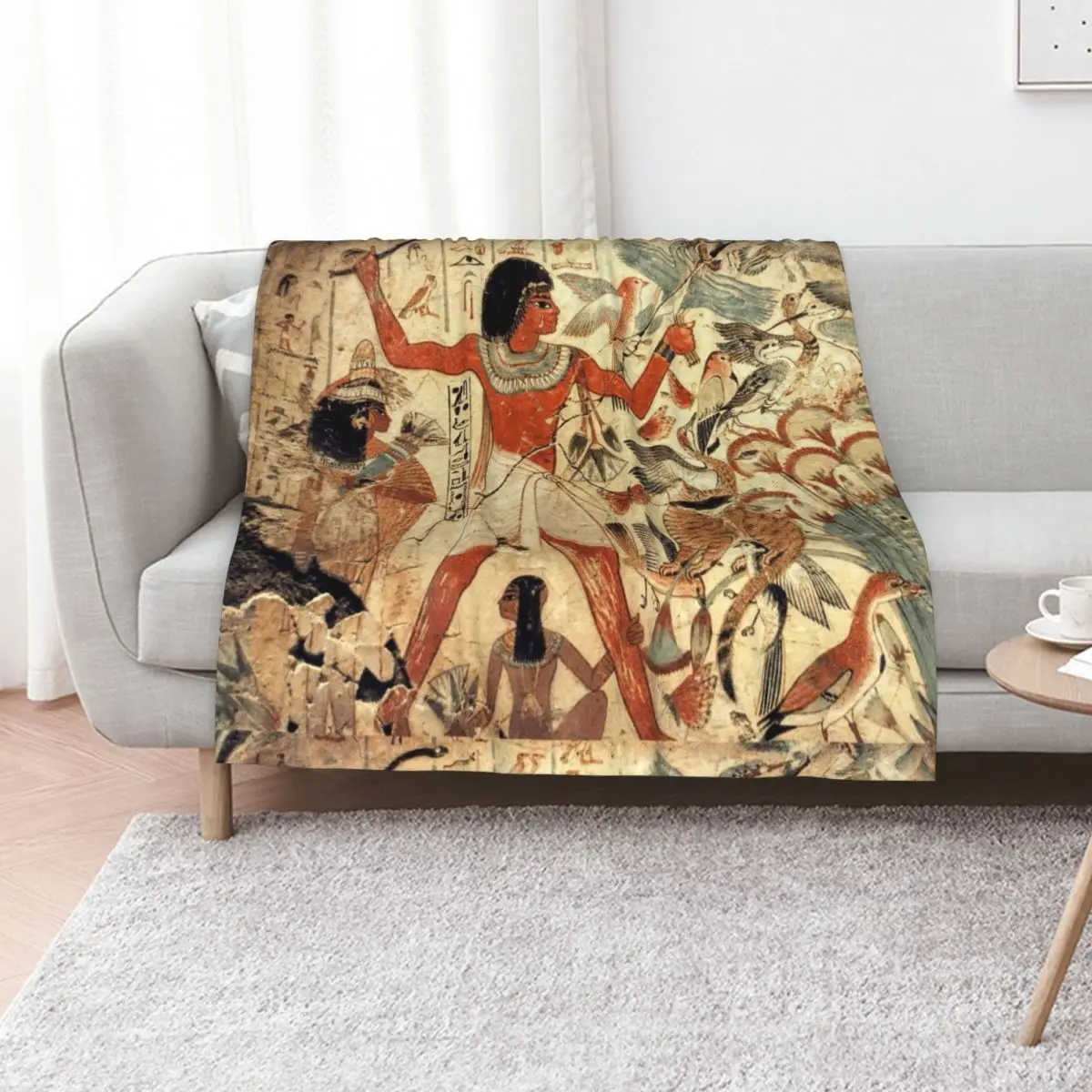 Ancient Egyptian Couple Hunting Throw Blanket Warm Decoratives for sofa Thermal Picnic funny gift Blankets
