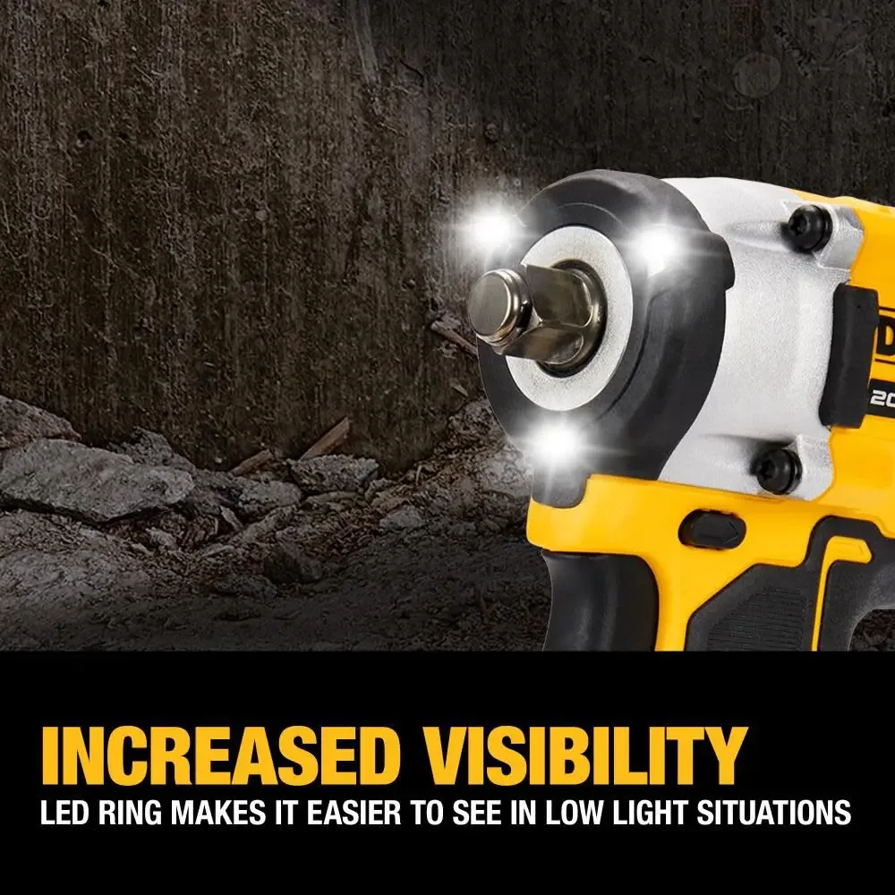 DEWALT DCF921 ATOMIC™ 1/2in Brushless Cordless Impact Wrench With Hog Ring Anvil 20V Lithium Power Tools Bare Tool