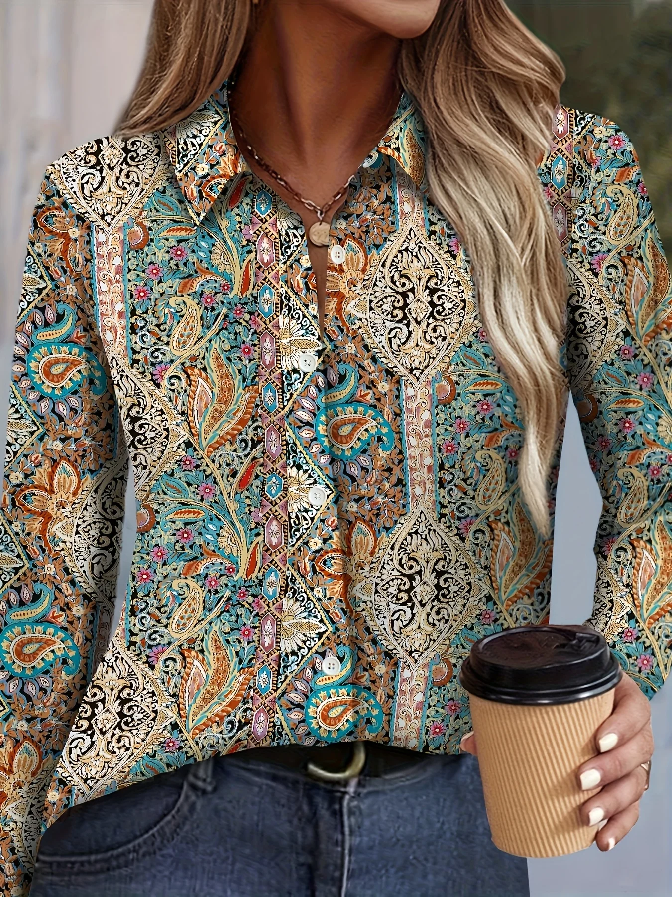 

Temperament Loose Woman Shirt Fashion Casual Blouse Elegant Long Sleeve Woman Shirt Holiday Weekend Top