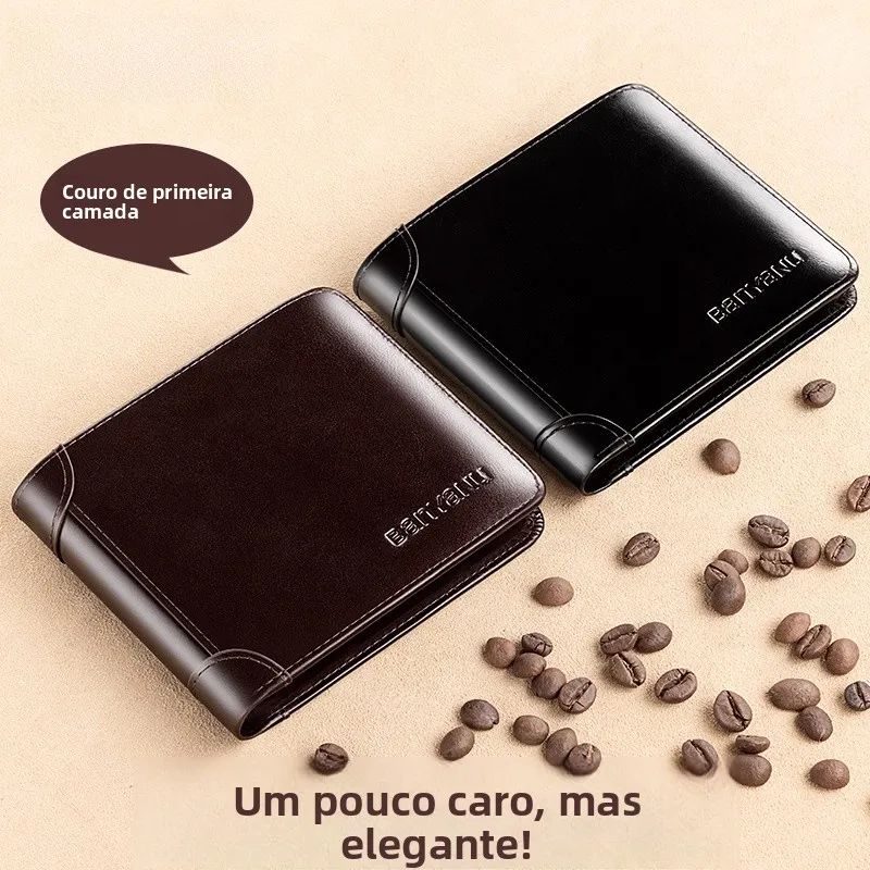 genuine-oil-wax-top-layer-cowhide-wallet-short-style-horizontal-men's-women's-leather-2026-leather-clip-compact-card-bag