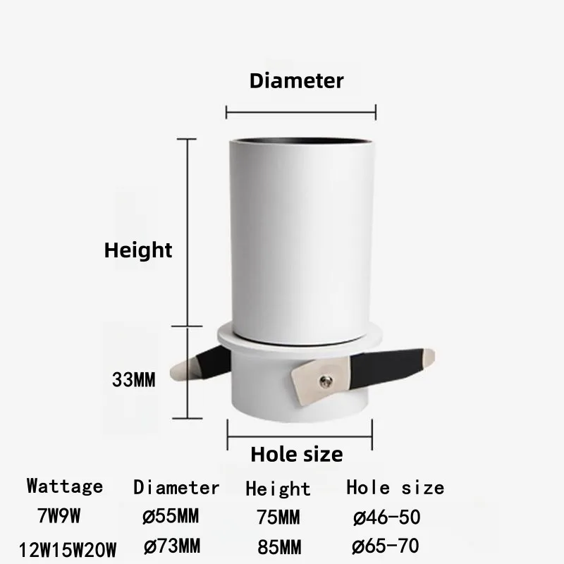 Możliwość przyciemniania wbudowana lampa sufitowa Spot LED typu Downlight regulowane oświetlenie nordyckie do wewnętrznego przedpokoju kuchnia składane reflektory