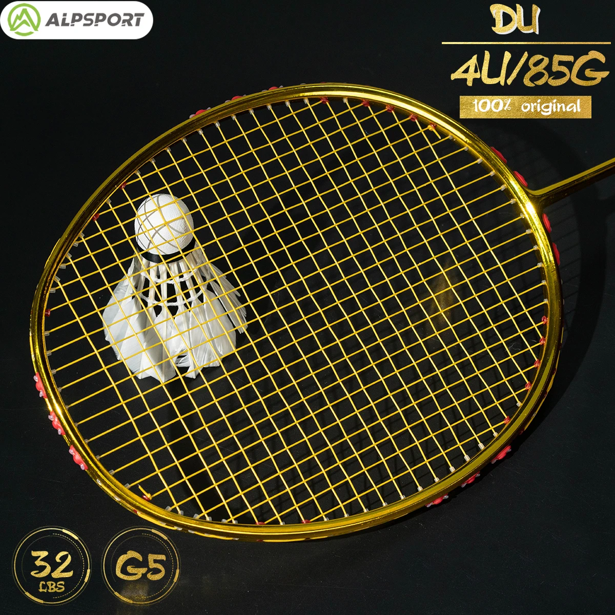 

Alpsport DU 4U Full Carbon Fiber Badminton racket Original design Imported max 35lbs Professional Offense