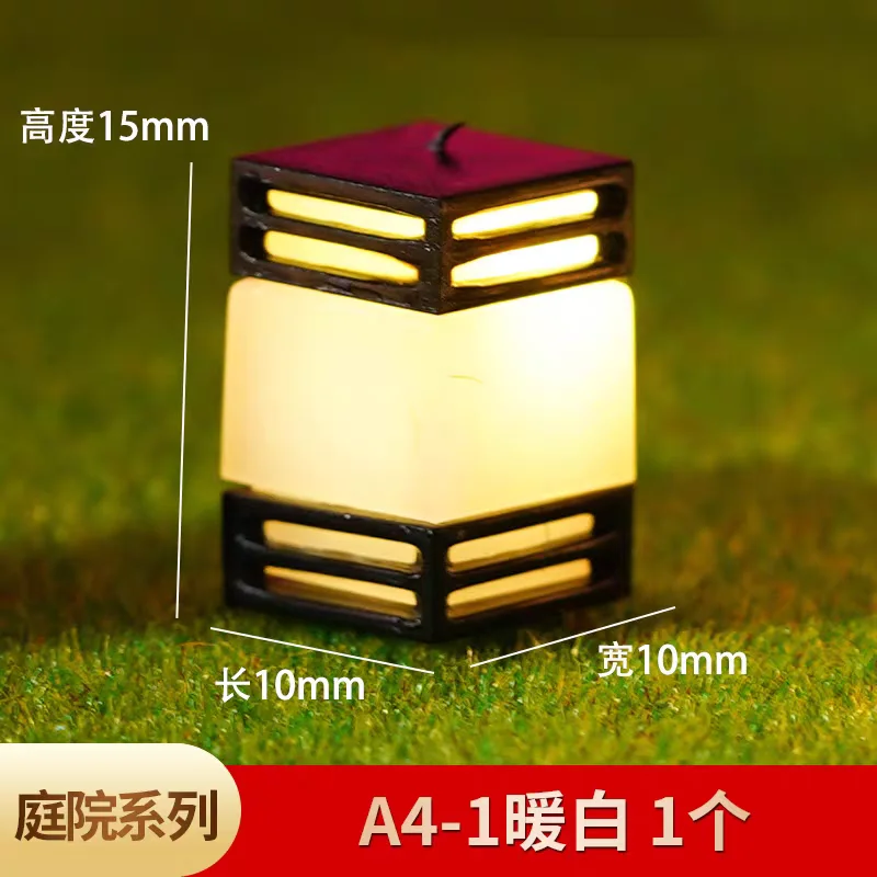 2pcs 3V Miniature LED Garden Lights Lawn Lamps Dollhouse Model Street Lamp Fairy Garden Landscape Decoration Micro Landscape
