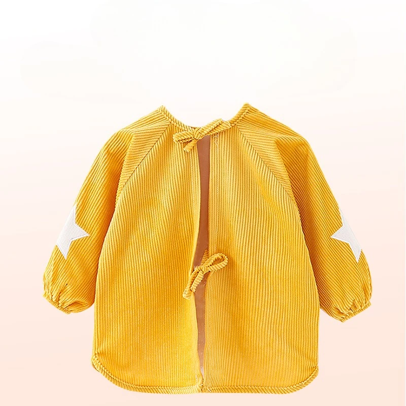 Celemek Bayi Lucu Perlengkapan Bayi Balita Anti Air Lengan Panjang Smock Seni Celemek Makan untuk Anak-Anak
