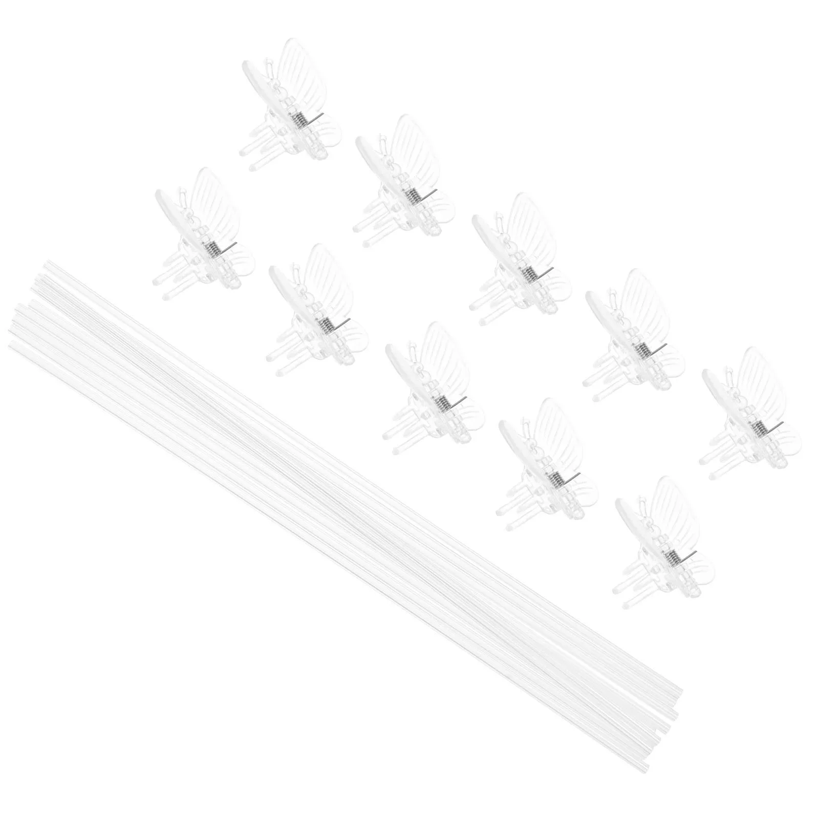 

20 Pcs Plant Fixing Pole Orchid Stakes Durable Plastic Support Anti Tip Versatile Height Garden Ground Stakes Plants