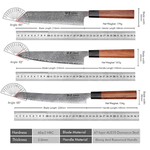 TURWHO Hand Forged Japanese Chef Knife Damascus Steel Kitchen Knives Santoku Sashimi Bread Utility Handmade Blade Cooking Tools 6 best sales damascus knife original - №6