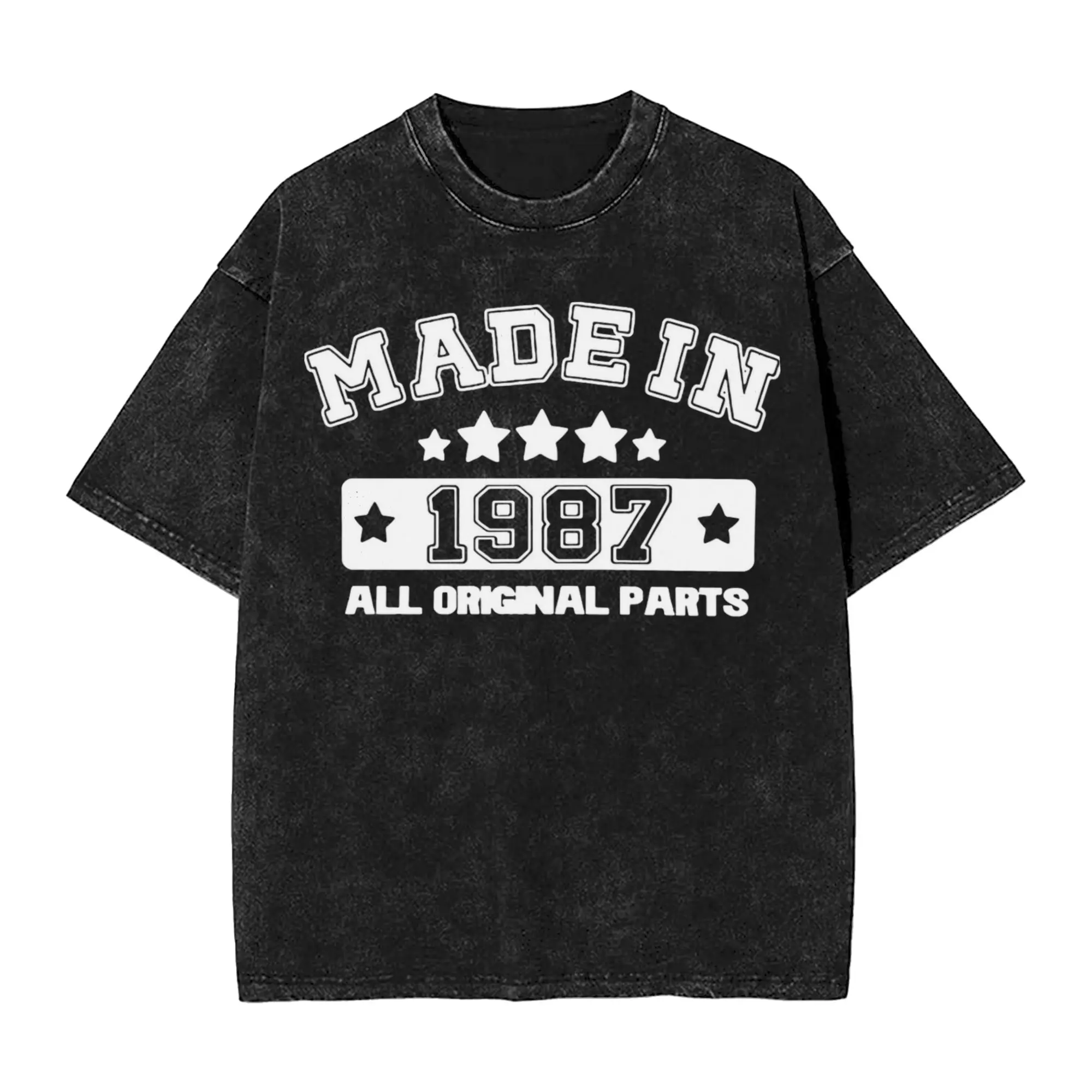 1987 40rd Birthday Born In 1987 40 Years Old made in 1987 Washed T Shirts Streetwear Hip Hop Fashion T-Shirt  Tees for Men Women