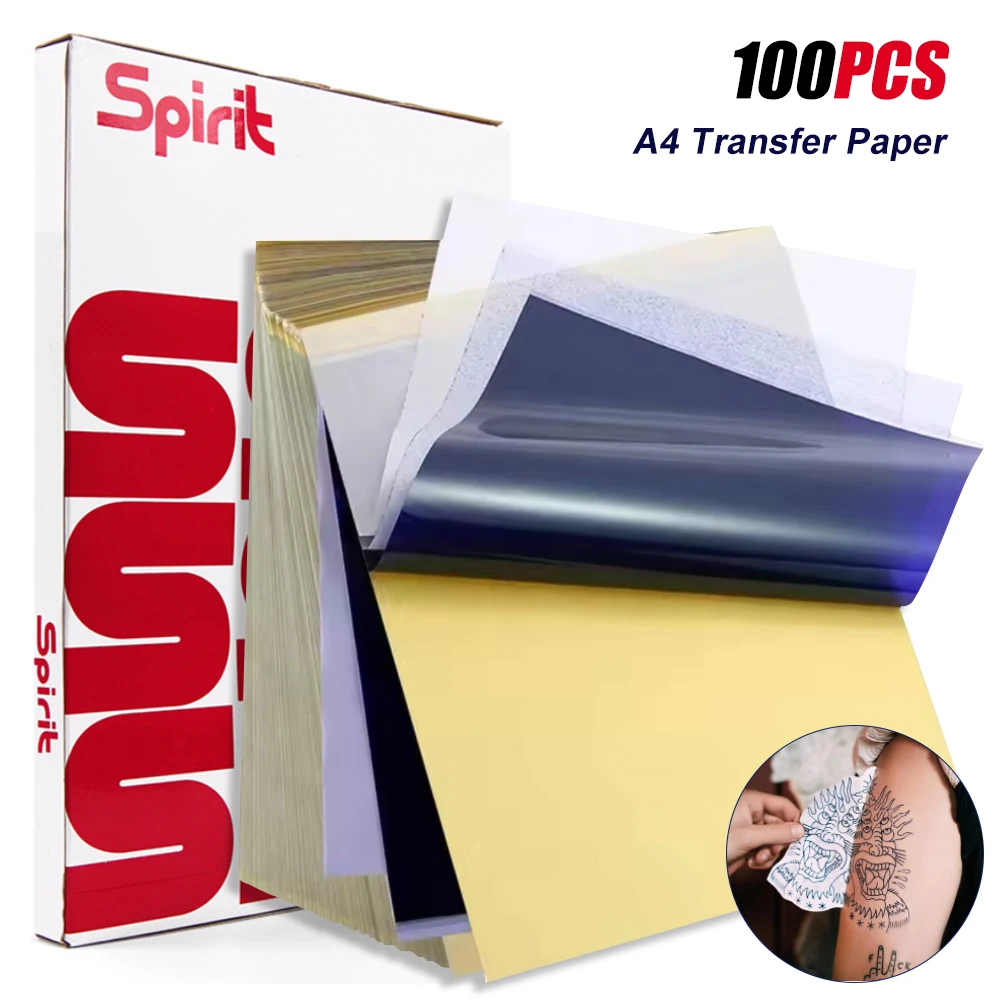 10/100Pcs Tattoo Transfer Paper Tattoo Stencil Paper A4 Size 4 Layers DIY Tattoo Tracing Paper Tattoo Kit Tattoo Supplies