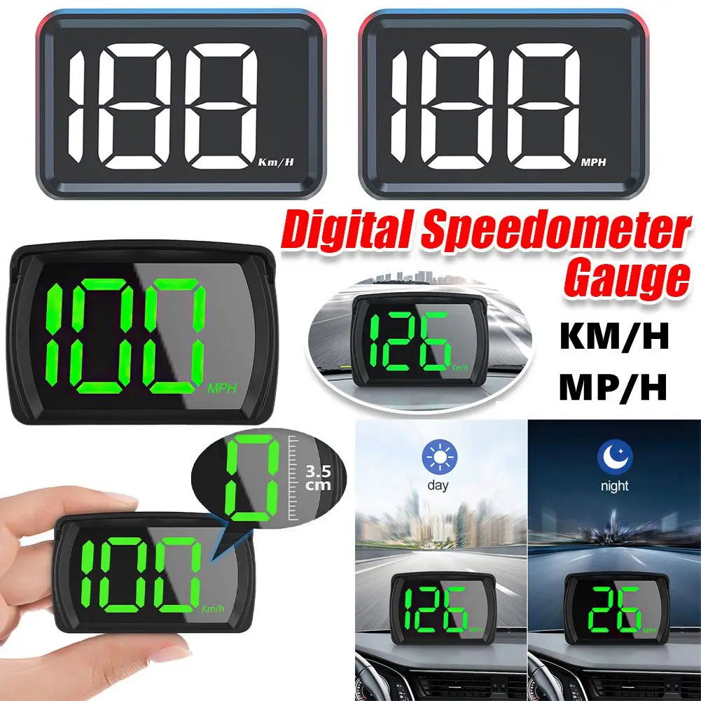 Universal Car HUD Head Up Display Dual Chips Smart Digital Speed Meter HD LCD Display Plug and Play for All Cars Buses Trucks