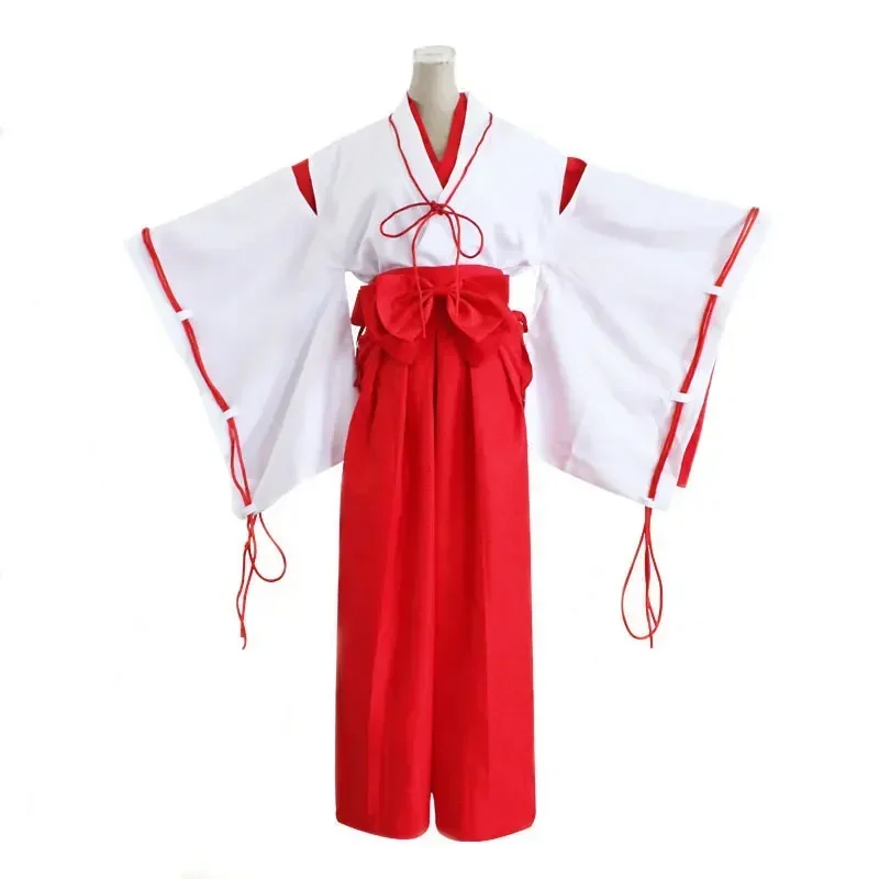 Anime Girls Boys Cosplay Inuyasha Kikyo Kimono Costumes Sets Halloween Carnival Dress Up Outfits Party Disfraz Uniform - view 4