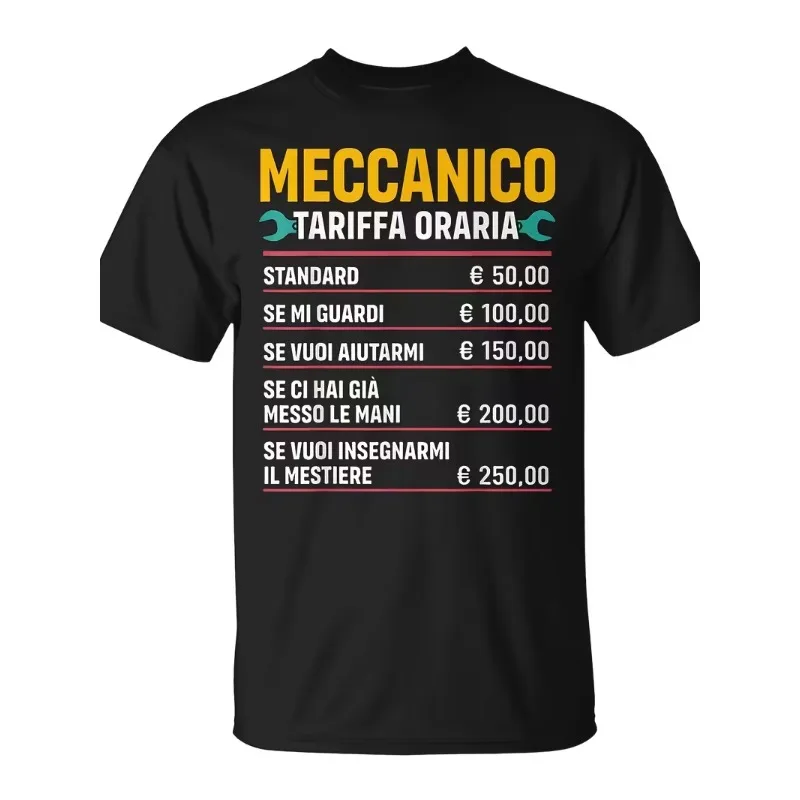 Funny Funny Mechanic Hourly Rate Meme Men T Shirt Women Cotton Tee Oversized Summer Spring Novelty Streetwear Short Sleeve Loose