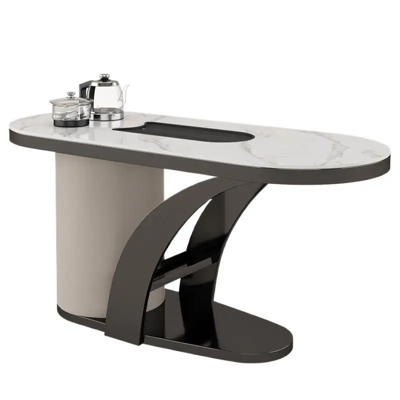 

Rock slab tea table light luxury modern home office tea table kettle integrated small apartment living room