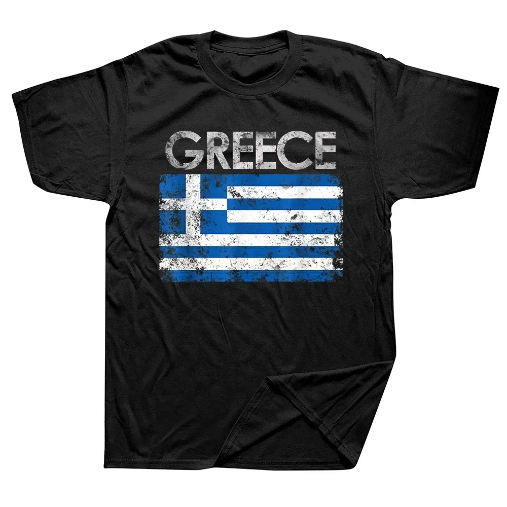 Short Sleeve Birthday Gifts Summer Style T-shirt Mens Clothing Funny Vintage Greece Greek Flag Pride T Shirts Cotton Streetwear