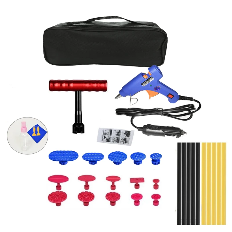 

31Pcs/Set 12V Glue-Gun Metal Dent Lifter-Glue Puller Tab Car Hail Removal Paintless Car Painless Dent Repair Tools Kit