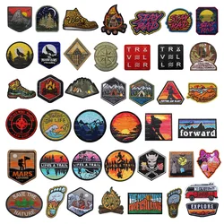 New 3D Embroidered Camping Compass Coyote Outdoor Cloth Sticker Hat Armband Morale Backpack Hook and Loop Patches for Clothing