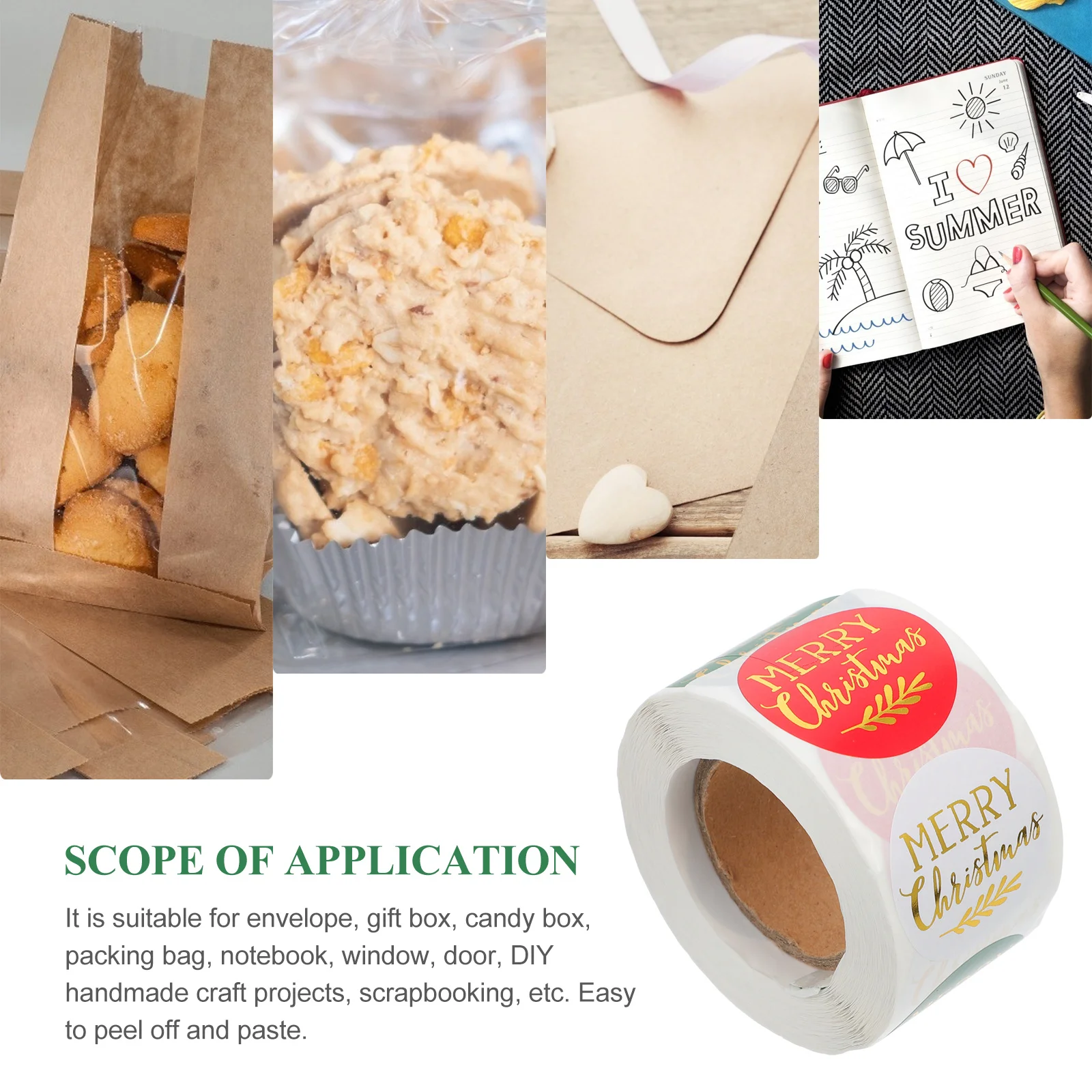 1 Roll Christmas Gift Tag Stickers Adhesive Xmas Present Labels for Holiday Gift Wrapping Party Favor Stickers