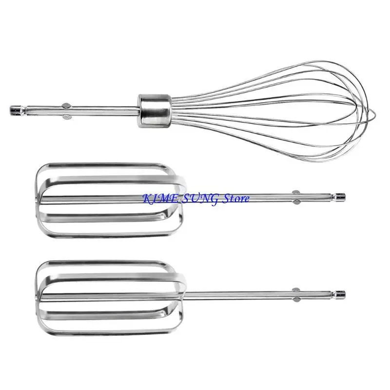 

L5BD 3PCS Beater Replacement Parts Stainless Steel Texture Whisks for Hand Mixers Multifuntional Use for Cooking and Baking