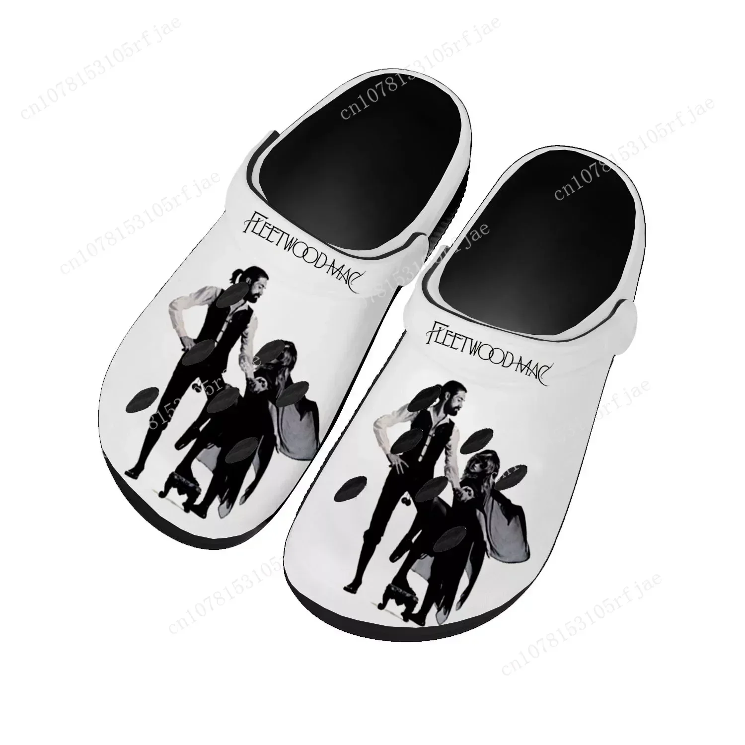 

Fleetwood Mac Pop Rock Band Home Clogs Custom Water Shoes Mens Womens Teenager Shoes Clog Breathable Beach Hole Slippers Black