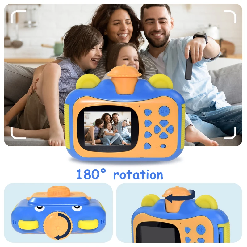 Kids Camera Instant Print Camera for Children 1080P HD Video Photo Intelligent Shooting Digital Camera Sports Toy for Girls Boys