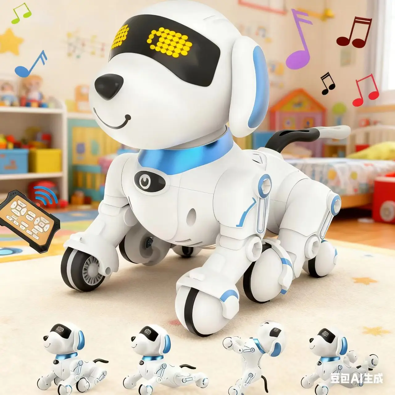 

Радиоуправляемый робот для собак, электронный трюк, домашнее животное, интерактивный сенсорный программируемый умный прогулочный танцевальный детский подарок на день рождения для детей, мальчиков и девочек