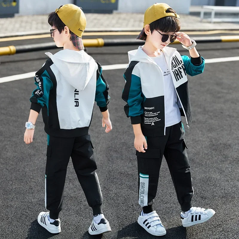 Child Tracksuit Hooded Clothes Boys Sport Suit for Teenager Kids Cotton Casual Sports Suit Children Fashion Hoodies and Pants