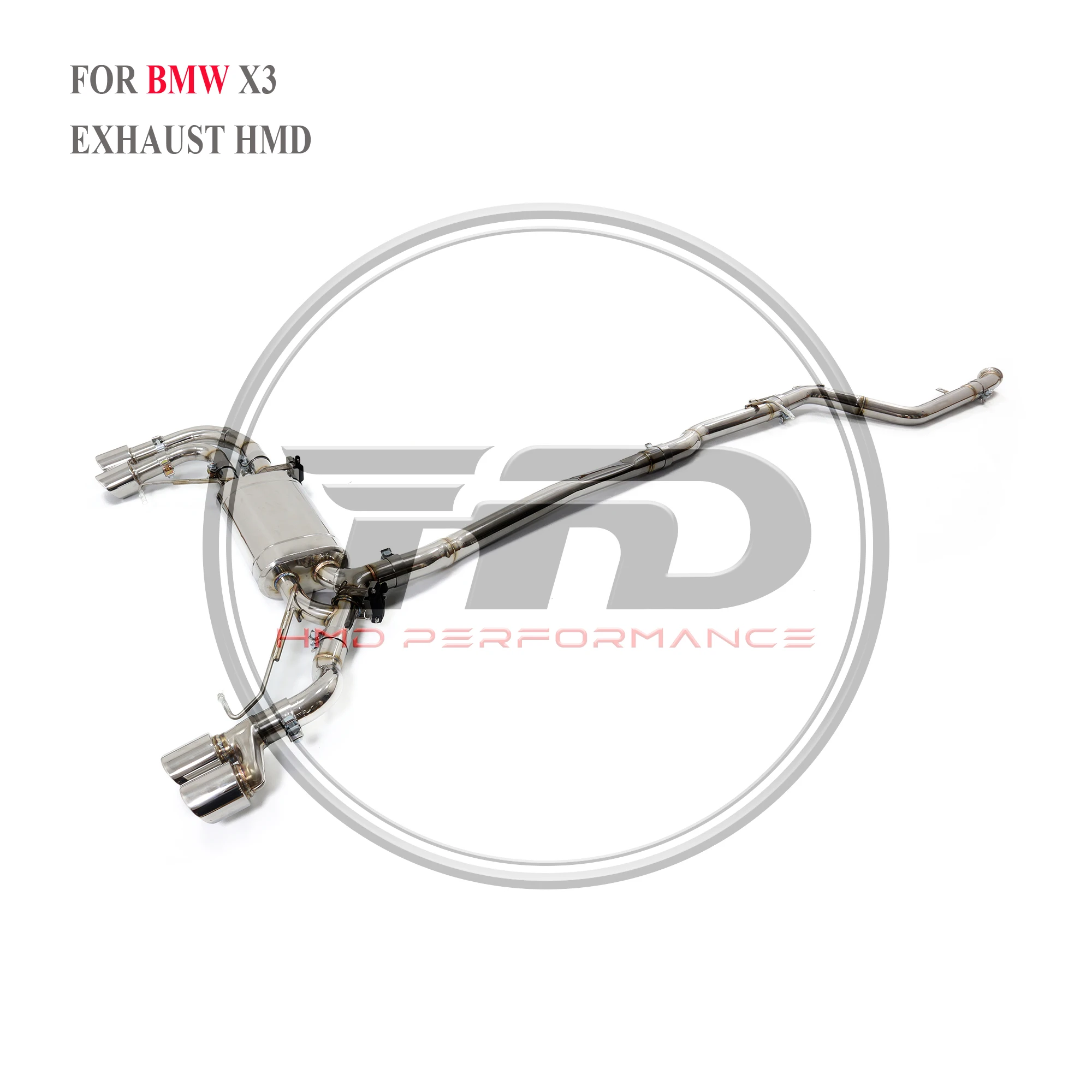 

HMD stainless steel valve exhaust For BMW X3 modified X3M catback Tips performance upgrade