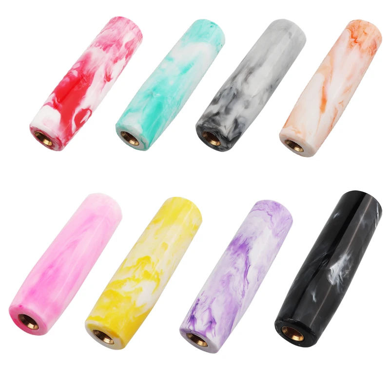 JDM Universal Acrylic Long Gear Stick Shift Knob Manual Transmission Marble Lever Shifter Knob Head with M8 M10 Adaptor