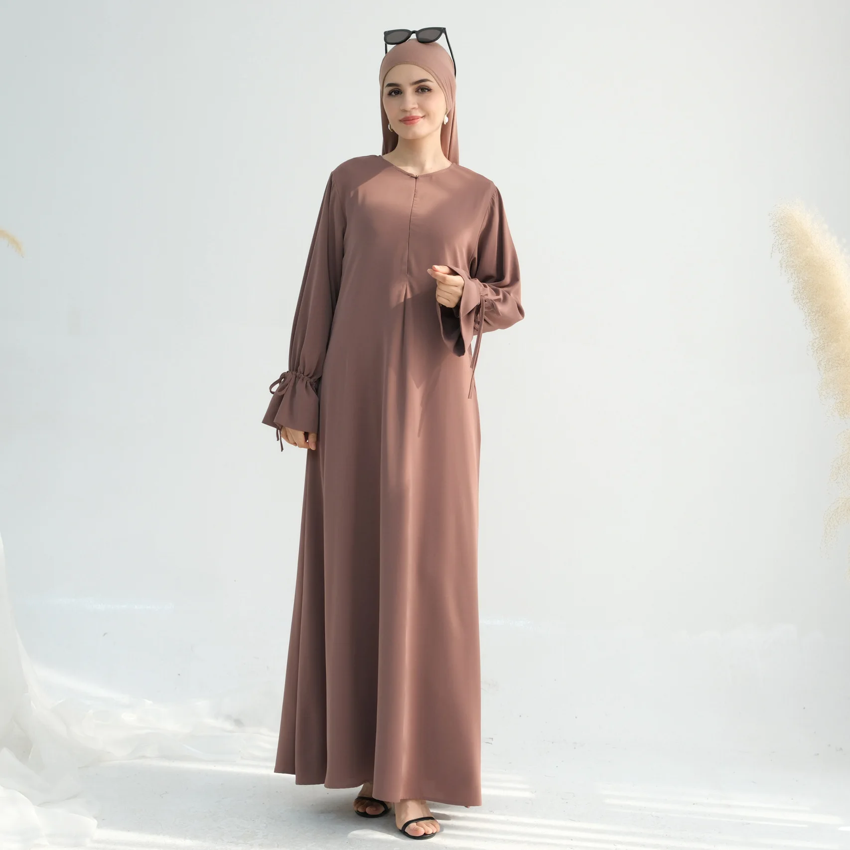 이드 드레스 아바야 여성 무슬림 롱 드레스 아랍 모로코 레이스업 두바이 아바야스 라마단 카프탄 이슬람 베스티도스 잘라비야 모데스트 로브