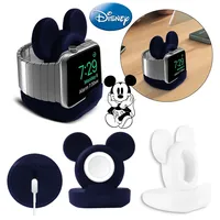 Disney Mickey Mouse Silicone Charger Stand For Apple Watch Series 7/6/SE/5/4/3/2/1 Cartoon Desktop Holder Bracket Charging Base