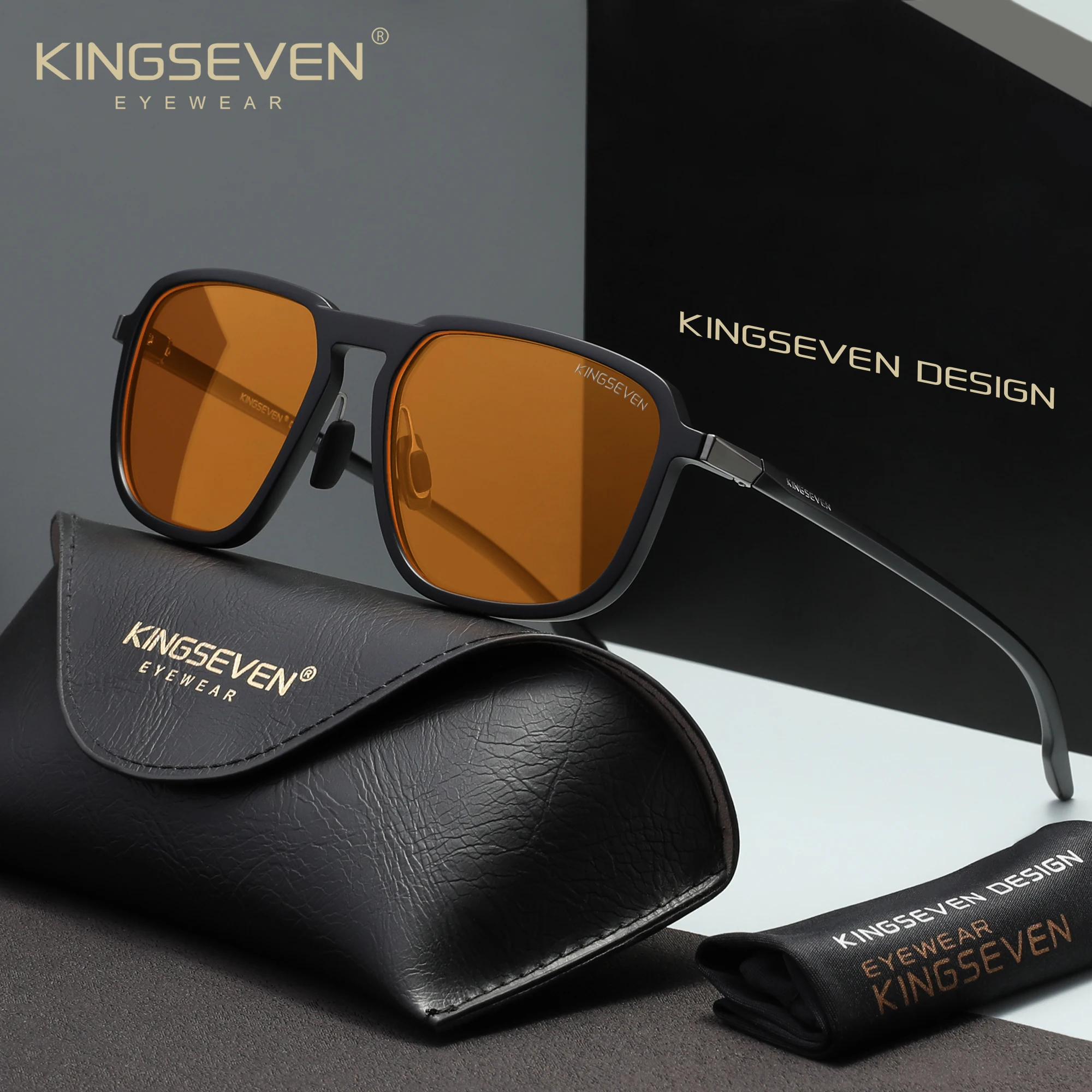 Kingseven óculos de bloqueio de luz azul moda aliviar a fadiga óculos quadrados masculino/feminino computador proteção anti-azul ray eyewear