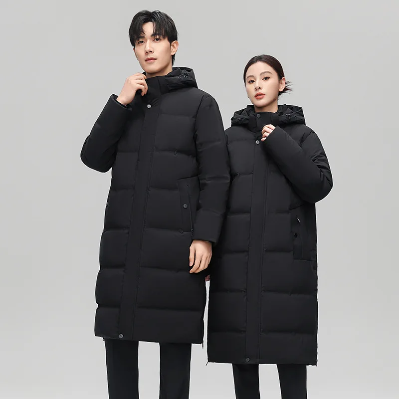 Warme Mode vrouwen Winterjas Mannen Down Jassen Parka Vrouw Witte Ganzendons Jassen Capuchon Hoge Kwaliteit Lange Padding HWY310