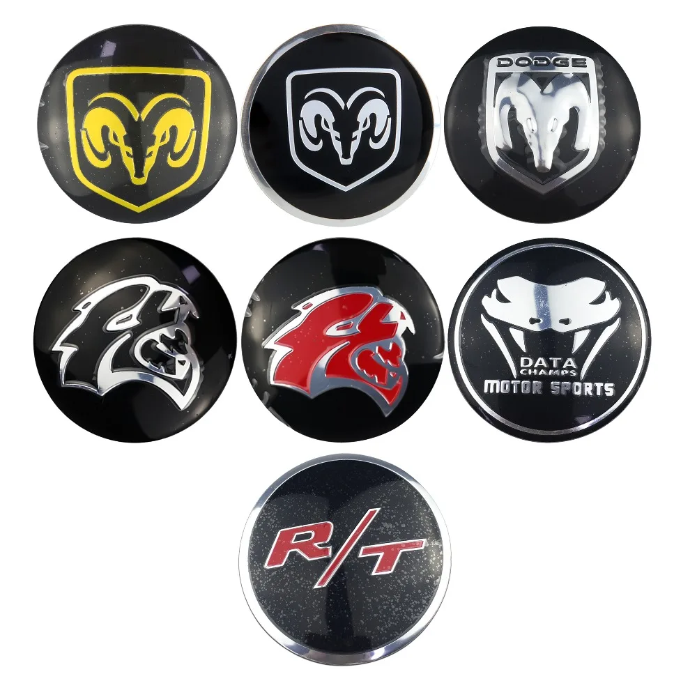4 pegatinas de aleación para el centro de rueda de coche, emblema para Dodge AVENGER CALIBER CARAVAN Challenger CHARGER DART NITRO RAM, accesorios