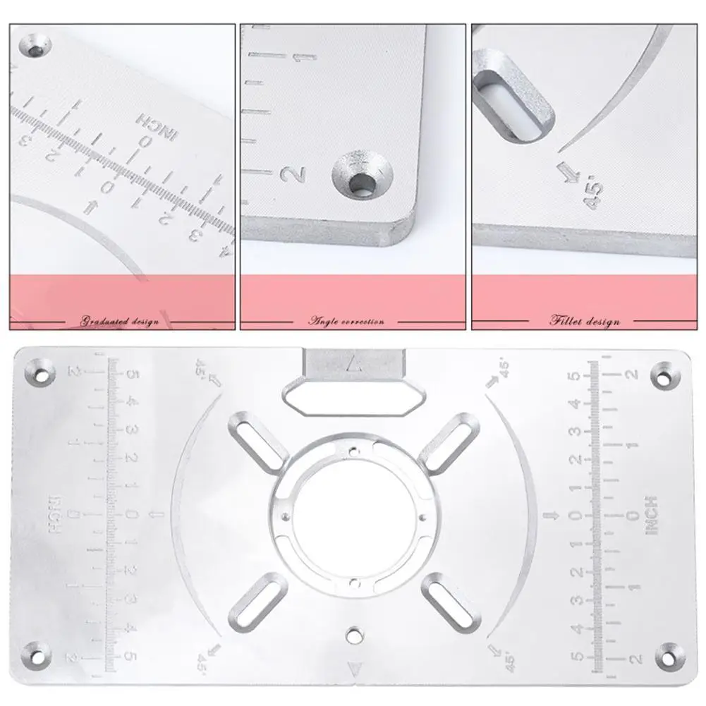 Router Table Insert Plate Aluminum Alloy Milling Trimming Machine For Woodworking Benches Router Plate Wood Tools