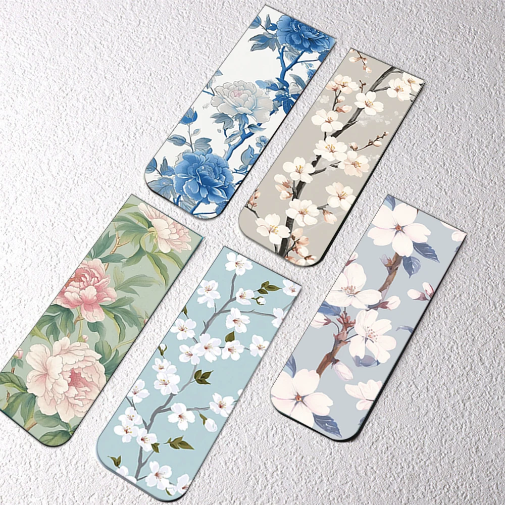5PCS Creative Flower Magnetic Bookmarks DIY Student Supplies Paper Books Page Marking Interlayer Decorative Bookmarks image 6
