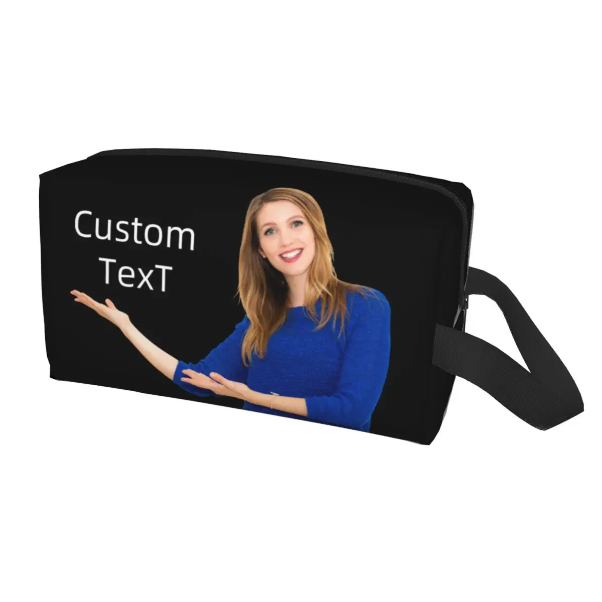 Custom Your Design Logo Custom Face Photo Travel Cosmetic Bag for Women Toiletry Makeup Organizer Ladies Beauty Storage Dopp Kit