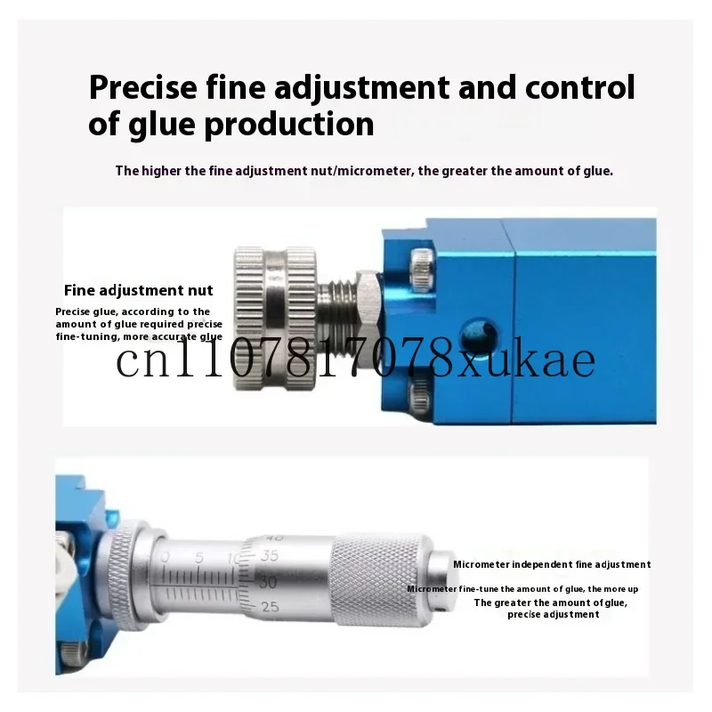QLH-21A Pneumatic Precision Thimble Dispensing Valve UV Glue Dispenser Valve 0.01ml Anti Drip High Viscosity Silicone Valve